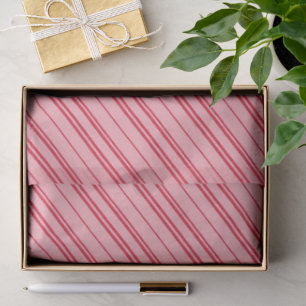 Pink and Red Christmas Candy Cane Stripes Tissue Paper