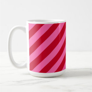 Pink and Red Christmas Peppermint Stripes Coffee Mug