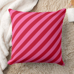Pink and Red Christmas Peppermint Stripes Cushion