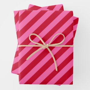 Pink and Red Christmas Peppermint Stripes  Wrapping Paper Sheet