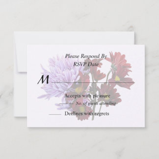 Pink and Red Chrysanthemums RSVP Card