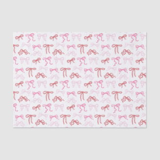 Pink and red coquette bow pattern tissue paper