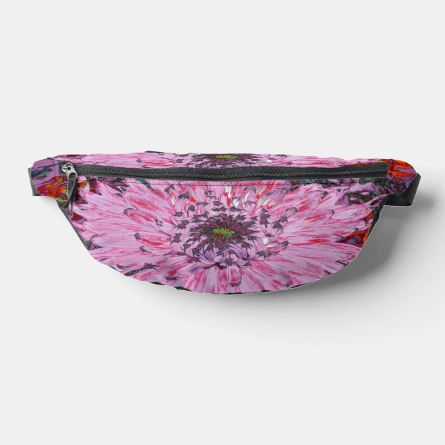 Pink and Red Dahlia Flower Bum Bags (Lay Down)