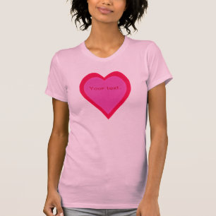 Pink and Red Double Heart Your Text Shirts