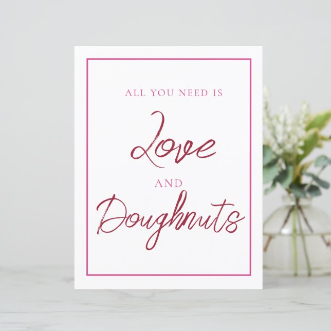 Pink and Red Doughnut Sign (Standing Front)