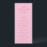 Pink and Red Elegant Classic Wedding Programme<br><div class="desc">Elegant and classic wedding design.</div>