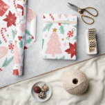 Pink and Red Festive Holiday Christmas Wrapping Paper<br><div class="desc">Pink and Red Christmas themed gift wrap featuring Christmas trees,  candy,  presents and even Santa Claus.</div>
