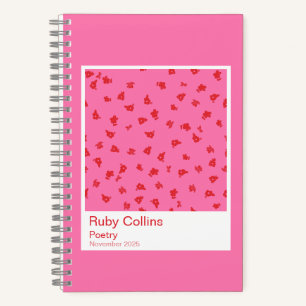 Pink and Red Floral Aesthetic Notebook