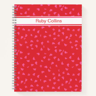 Pink and Red Floral Spiral Notebook