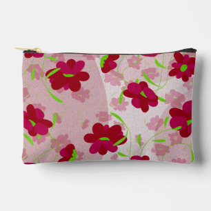 Pink and Red Flowers - Floral Accessory Pouch