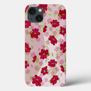 Pink and Red Flowers - Floral iPhone 13 Case