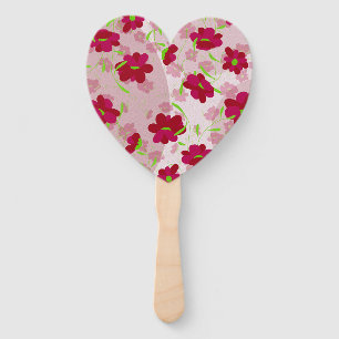 Pink and Red Flowers - Floral Hand Fan