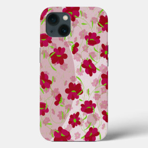 Pink and Red Flowers - Floral iPhone 13 Case