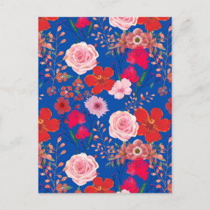 Pink and Red Flowers Postcard