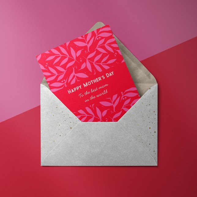 Pink and red foliage Mother's Day Card (Creator Uploaded)