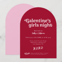 Pink and Red Galentine's Girls Night Party Modern
