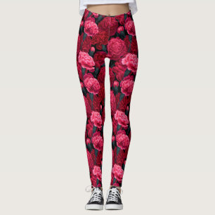 Pink and Red Gym Carnation Fantasy Moms Mothers  Leggings