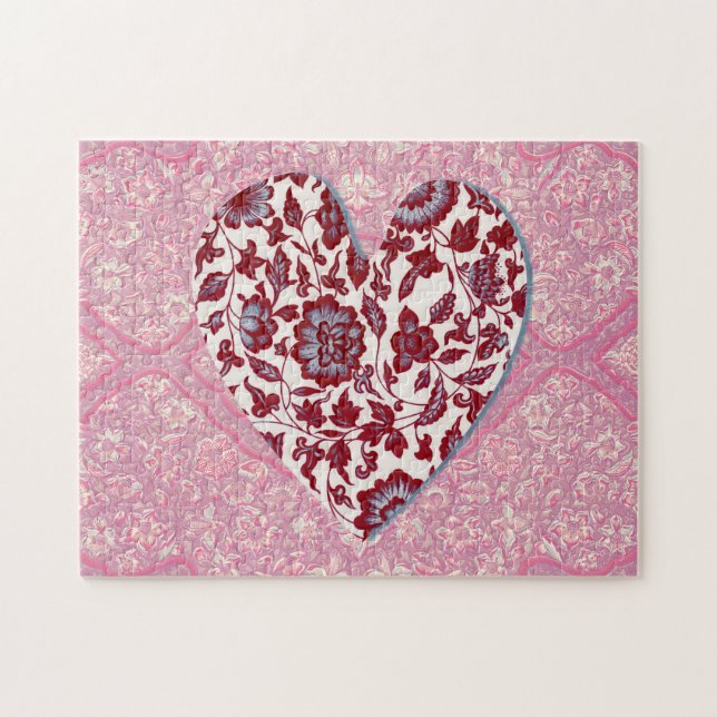 Pink and Red Heart Love or Valentine Puzzle (Horizontal)