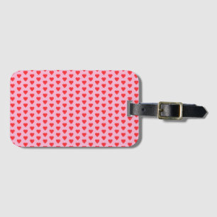 Pink and Red Hearts Pattern Luggage Tag
