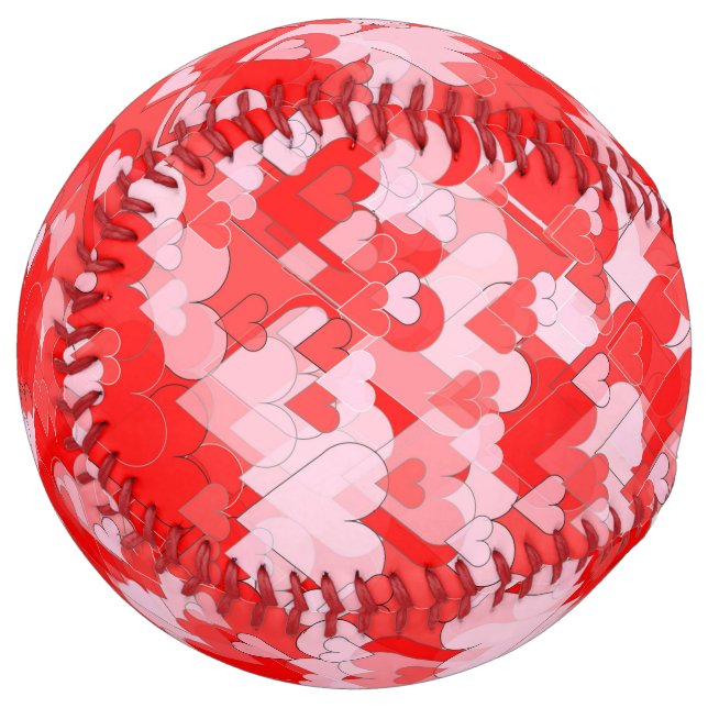 Pink and Red Hearts Softball (Front Left)