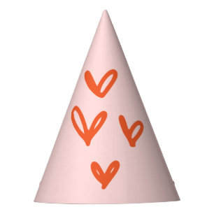 Pink and Red Hearts Valentine's Day Party Hat