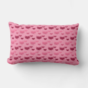 Pink and Red Hearts with Wings Pattern Lumbar Cushion