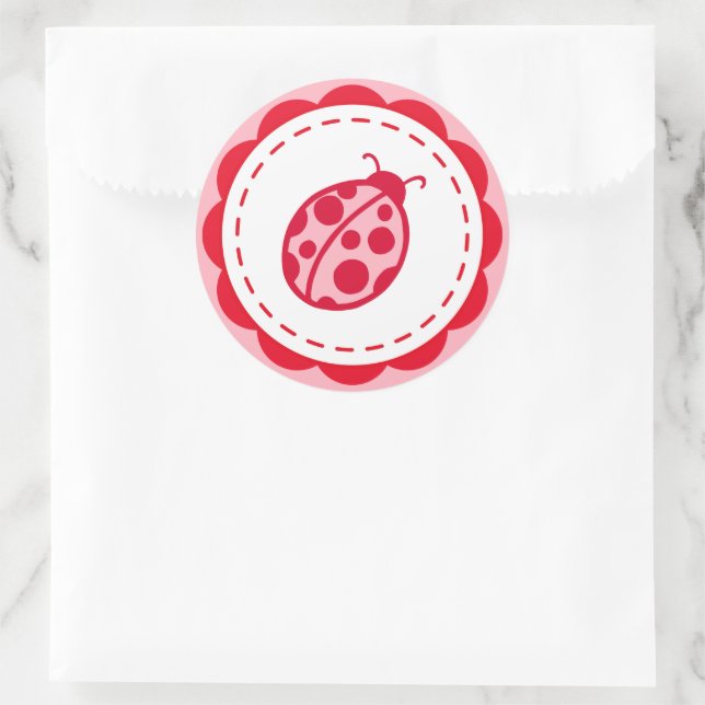 Pink and Red Ladybug Stickers (Bag)