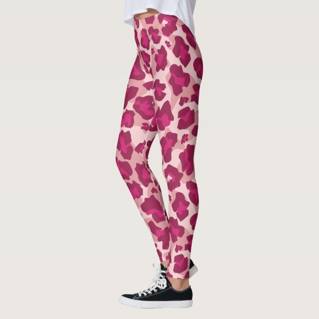 Pink and red leopard print leggings (Left)