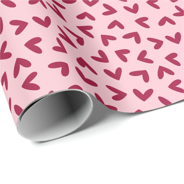 Pink and Red Love Pattern Wrapping Paper (Roll Corner)