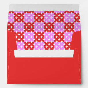 Pink and Red Mid Century Modern Retro Geometric Envelope