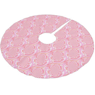 Pink and Red Modern Fractal Design Brushed Polyester Tree Skirt