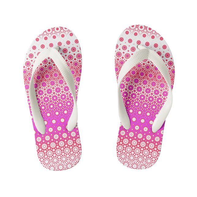 Pink and Red Mosaic Kid's Jandals (Footbed)