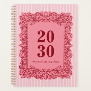 Pink and Red Ornate Bow Frame Year Planner