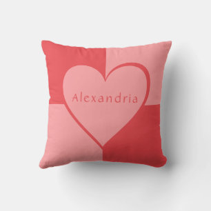 Pink and Red Personalised Heart Cushion