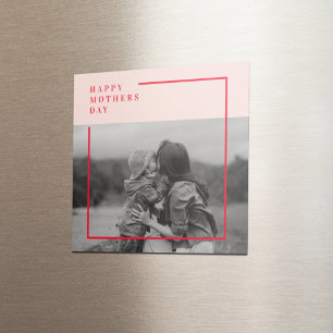 Pink and Red Photo Mother's Day Gift Magnet