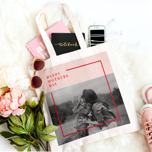  Pink and Red Photo Mother's Day Gift Tote Bag