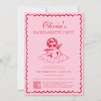 Pink and Red Retro Cherub Bachelorette Party