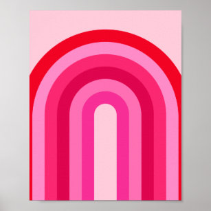 Pink And Red Retro Rainbow Poster
