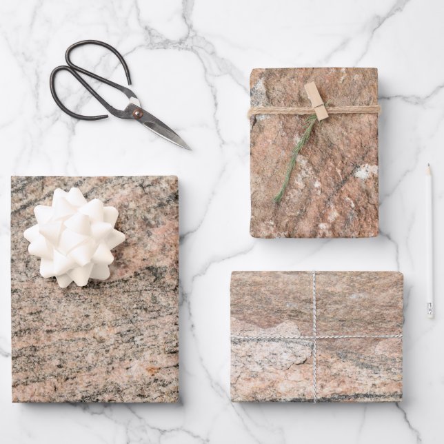 Pink and Red Rock Face Variety Wrapping Paper Sheet (Front)