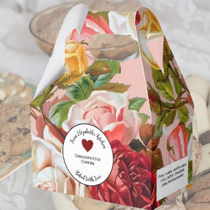 Pink and Red Roses Baked Gifts With Ingredients Favour Box