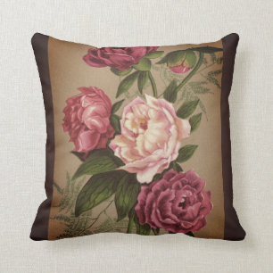 Pink And Red Roses Painting Cushion