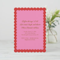 Pink and Red Scalloped Edge Bridal Shower