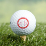 Pink and Red Scalloped Three Letter Monogram Golf Balls<br><div class="desc">A fun choice to the golfing girl,  she'll never lose track of which ball is hers with this custom three-letter monogram on a feminine,  red and pink scalloped circle.</div>
