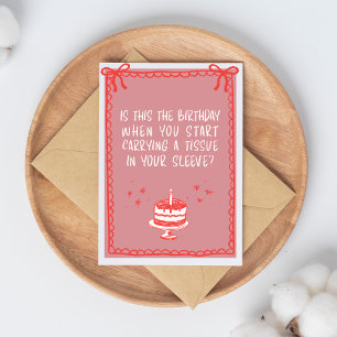 Pink and Red Sketch Bows & Cake Funny Adult Card