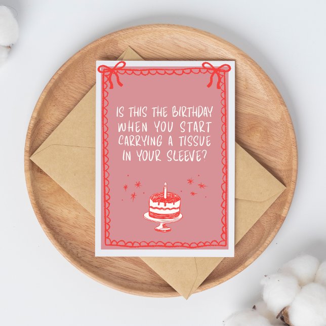 Pink and Red Sketch Bows & Cake Funny Adult Card (Creator Uploaded)