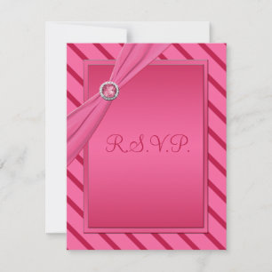 Pink and Red Stripe R.S.V.P. Card