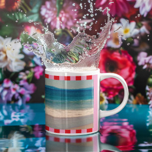 Pink and Red Stripes Full Photo Coffee Mug