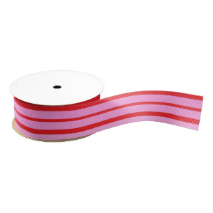 Pink and Red Stripes  Grosgrain Ribbon