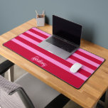 Pink and Red Stripes Pattern Personalised  Desk Mat<br><div class="desc">Add a bold and stylish touch to your workspace with the Pink and Red Stripes Pattern Personalised Desk Mat. Featuring a vibrant striped design, this mat provides a smooth surface for your keyboard and mouse while enhancing your desk setup. Customise it with a name for a unique and personal touch,...</div>