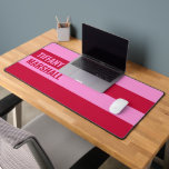 Pink and Red Stripes Pattern Personalised  Desk Mat<br><div class="desc">Add a bold and stylish touch to your workspace with the Pink and Red Stripes Pattern Personalised Desk Mat. Featuring a vibrant striped design, this mat provides a smooth surface for your keyboard and mouse while enhancing your desk setup. Customise it with a name for a unique and personal touch,...</div>